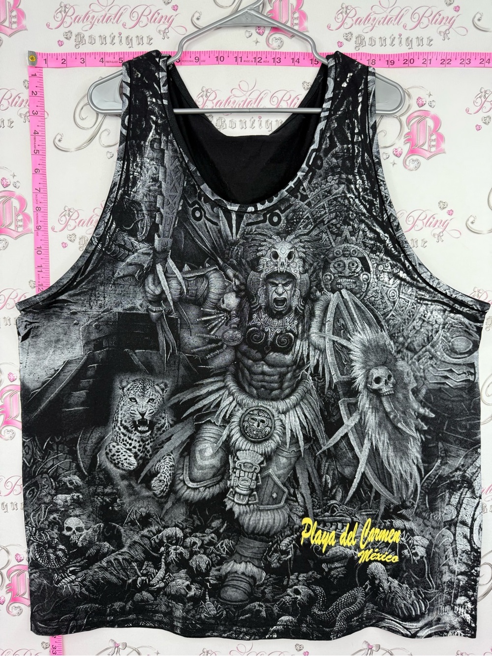 Tank top Playa del Carmen Mexico Black Graphic skull Tank